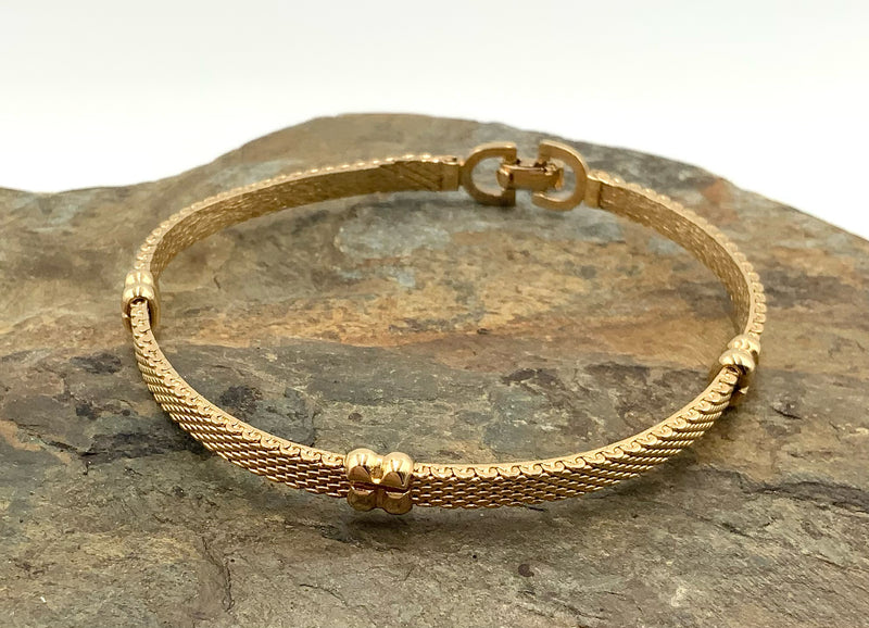 Christian Dior Gold Plated Mesh Bracelet