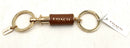 COACH Brown/Goldtone Double Ring Keychain