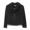 JANE DANIELS Black Cashmere Gathered Collar B/D Jacket