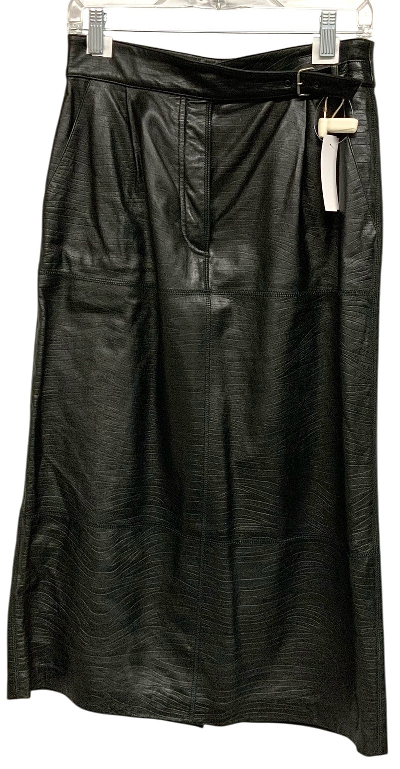 ESCADA Vintage  Black Embossed Leather Pencil Skirt