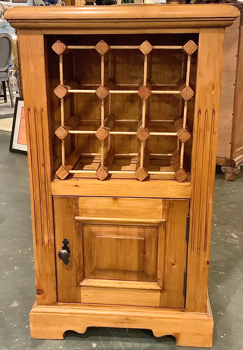 Rustic Pine Wine Bottle Cabinet