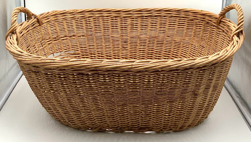 Vintage French Wicker Laundry Basket
