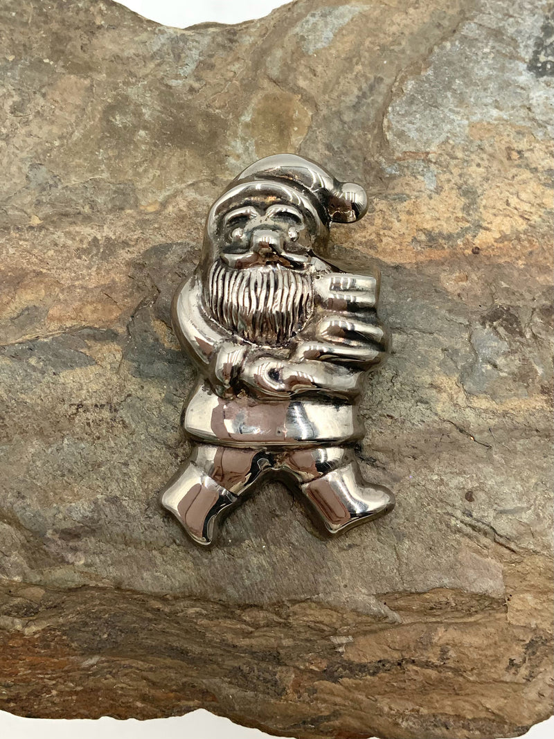 Silvertone Santa Pendant/Brooch