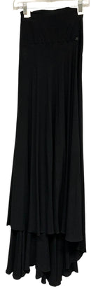 CHANEL Vintage Black Silk Maxi Skirt w/Train