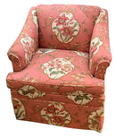 Small Upholstered Club Chair with Botanical  Motif