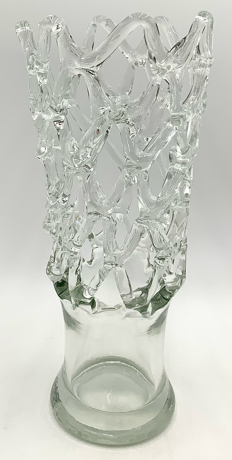 Handblown Lattice Style Glass Vase
