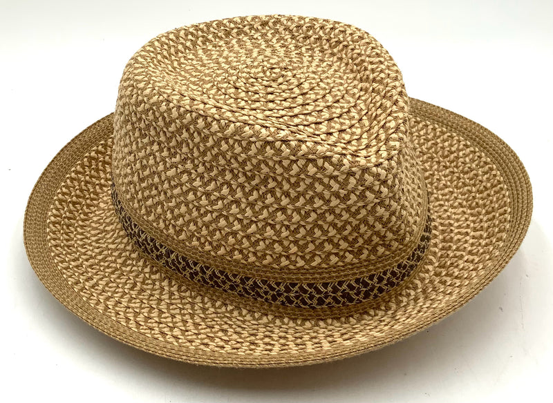 ERIC JAVITS Khaki Natural Woven UPF 50 Squishee Fedora