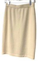 ST JOHN Ivory Knit Loop Detail Textured Jacket & Skirt, 2pcs