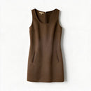 MICHAEL KORS COLLECTION Brown Wool/Angora Blend S/L Dress