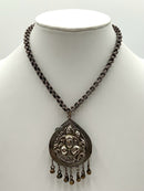 Stephen Dweck Sterling Cannetille Necklace w/Sterl./800 Silver Pendant