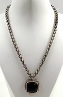 DAVID YURMAN Sterling & Onyx Albion Necklace w/14kt Gold Accents
