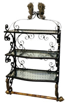 Maitland Smith Seahorse Motif Glass & Metal Shelf