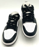 NIKE Black White Leather Air Jordan Retro Low Sneakers 9.5