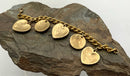 Gold Electroplated Metal Etruscan Revival Style Charm Bracelet