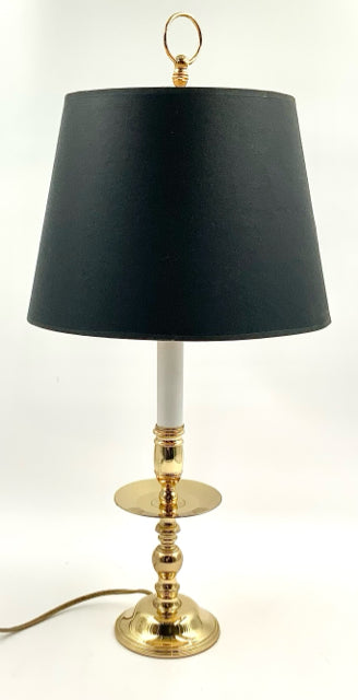 BALDWIN Brass Candlestick Lamp with Black Shade