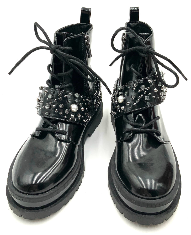 JESSICA SIMPSON Black Patent Studded "Einav"  Boot 6