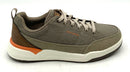SKECHERS Grey Olive Canvas Brown Faux Leather Corliss Draven Sneakers 10