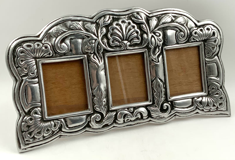 Large Aluminum Three Photo Frame