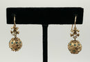 14kt Gold, Pearl & Blue Glass Earrings