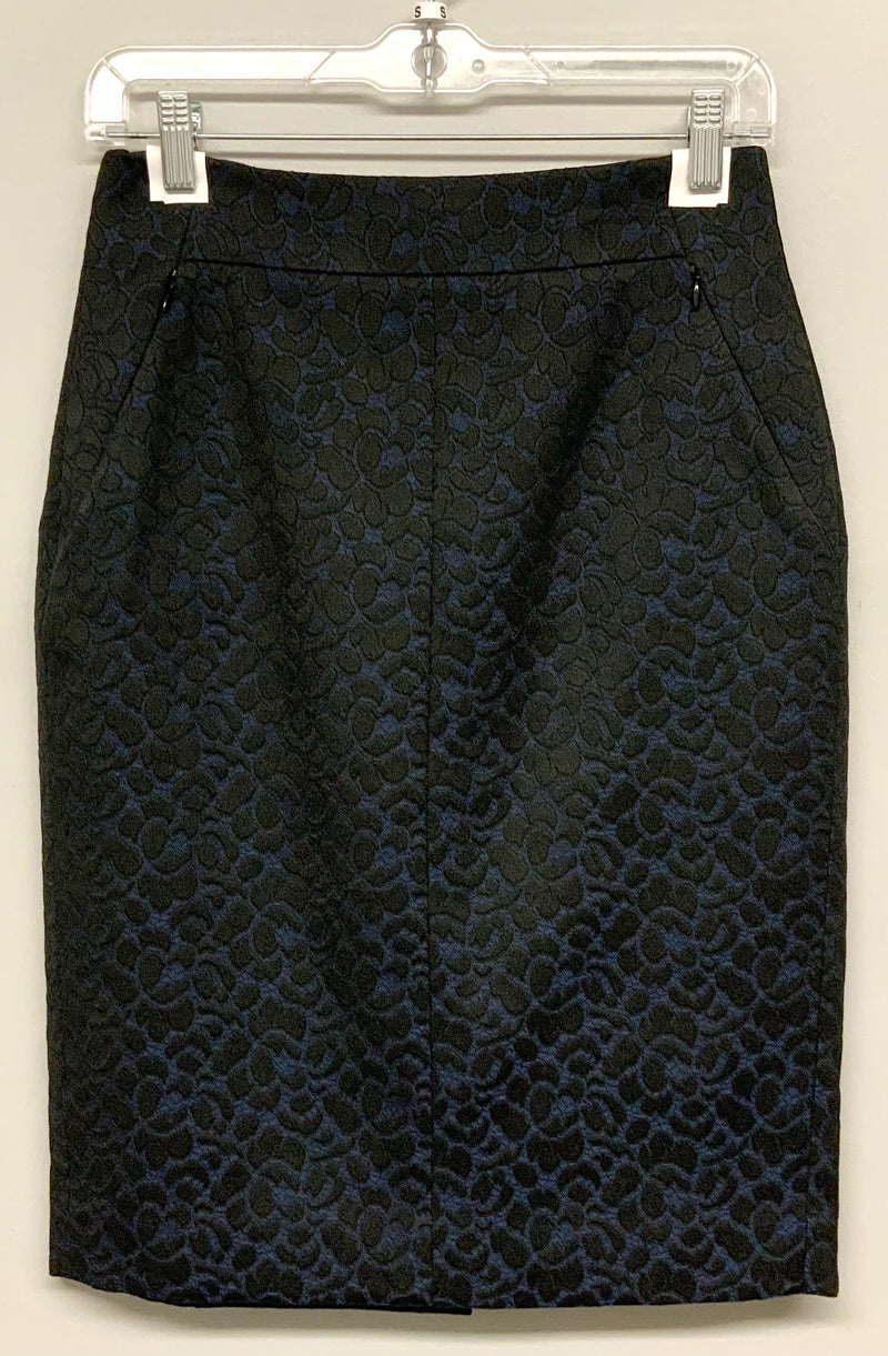 CLASSIQUES ENTIER Black Blue Leopard Brocade Skirt