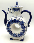 Russian Blue & White Donut Coffee Pot