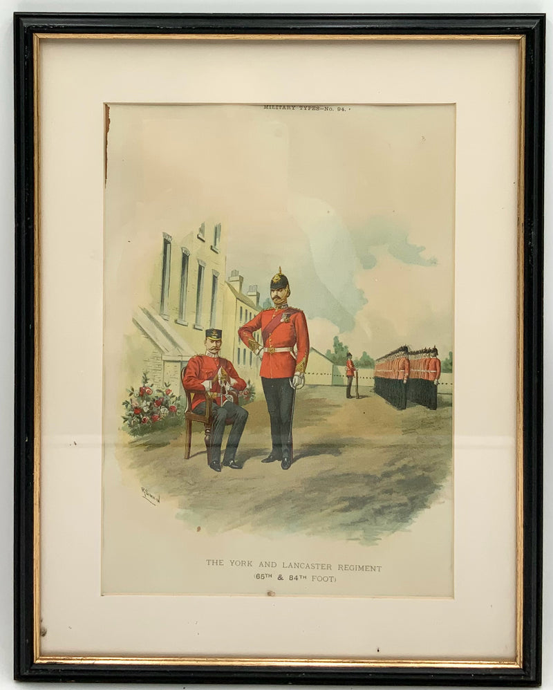 Antique Britsh Military Print in Black Frame