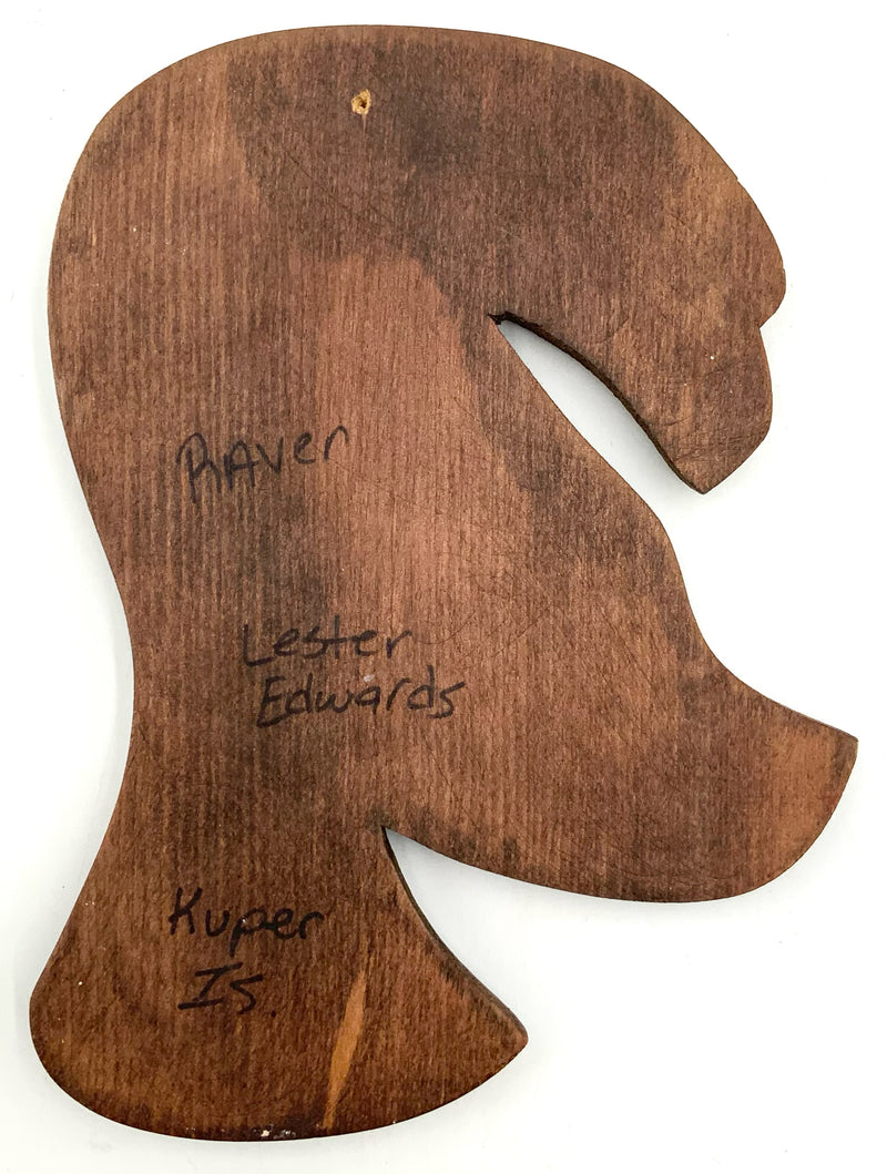 Handmade Wood Carving of Raven