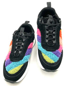 KURT GEIGER Black Kensington Rainbow Stripe Platform Sneakers 6