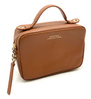 VERSACE Collection Saddle Tan Crossgrain Leather Top Handle Bag AS-IS