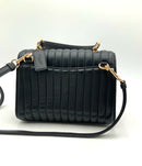 COACH Black Linear Quilted Leather op Handle Turnlock Tilly Satchel
