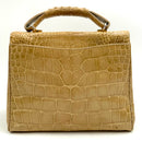 TITTI DELL'ACQUA Maxima Titti Milano Vintage Genuine Alligator Khaki Satchel