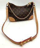 LOUIS VUITTON Monogram Canvas Tan Vachetta Trim Boulogne PM Crossbody Bag