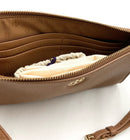 TORY BURCH Tan Pebbled Leather "Robinson" Wallet/Crossbody