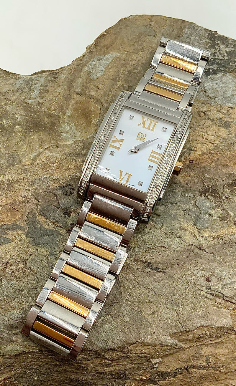 MOVADO ESQ Kingstone Stainless Steel, Diamond & Mother of Pearl Watch