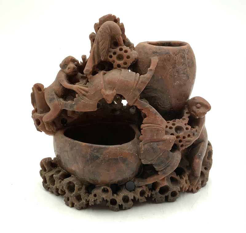 Antique Chinese Soapstone Brush Pot