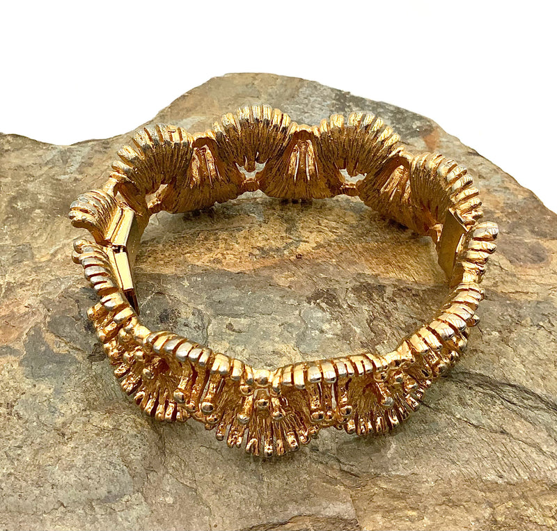 NAPIER Gold Tone  Hinged Bangle Bracelet