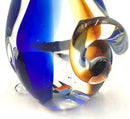 Murano Style Glass Cat With Fish Figure