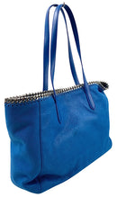 STELLA MCCARTNEY Cobalt Blue Faux Suede Chain Trim Tote