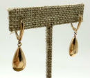 14kt Gold Faceted Teardrop-Shaped Earrings