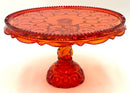 Vintage Amberina Glass Moon & Stars Cake Pedestal