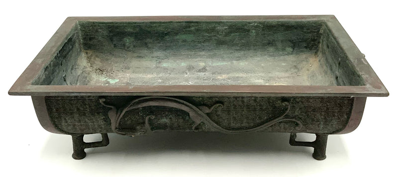 Antique Bronze Japanese Ikebana Tray