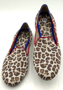 ROTHY'S Brown Cream Leopard Red Trim Loafers 8.5