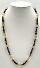 Sterling, Gold on Sterling, Citrine, Peridot & Garnet Beaded Necklace