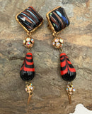 CHRISTIAN LACROIX Murano Glass & Aurora Crystal Clip-On Earrings