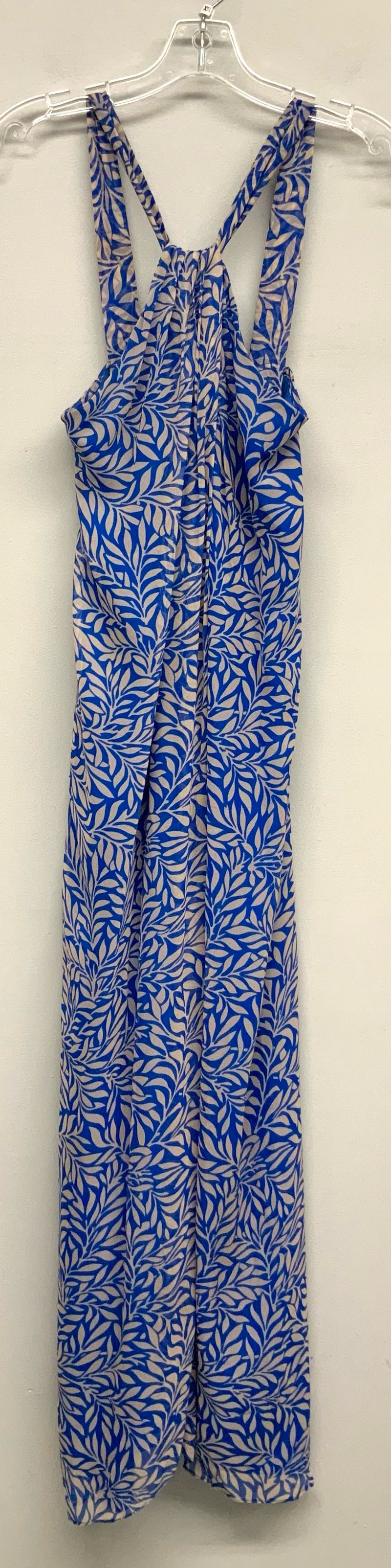 DIANE VON FURSTENBERG Blue Sand Patterned Silk S/L Maxi Dress