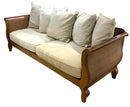 Bernhardt Wood & Wicker Sofa With Loose Cushions