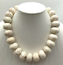 LIZETTE CHALELA Sterling, Natural Emerald & Howlite Necklace