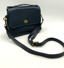COACH Vintage Navy Leather Top Handle Turnlock Court Crossbody Bag