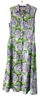 DIZZY LIZZIE Lavender/Green Hydranga S/L B/D Ankle Length Dress