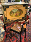 Antique Handpainted German Desk with Chair